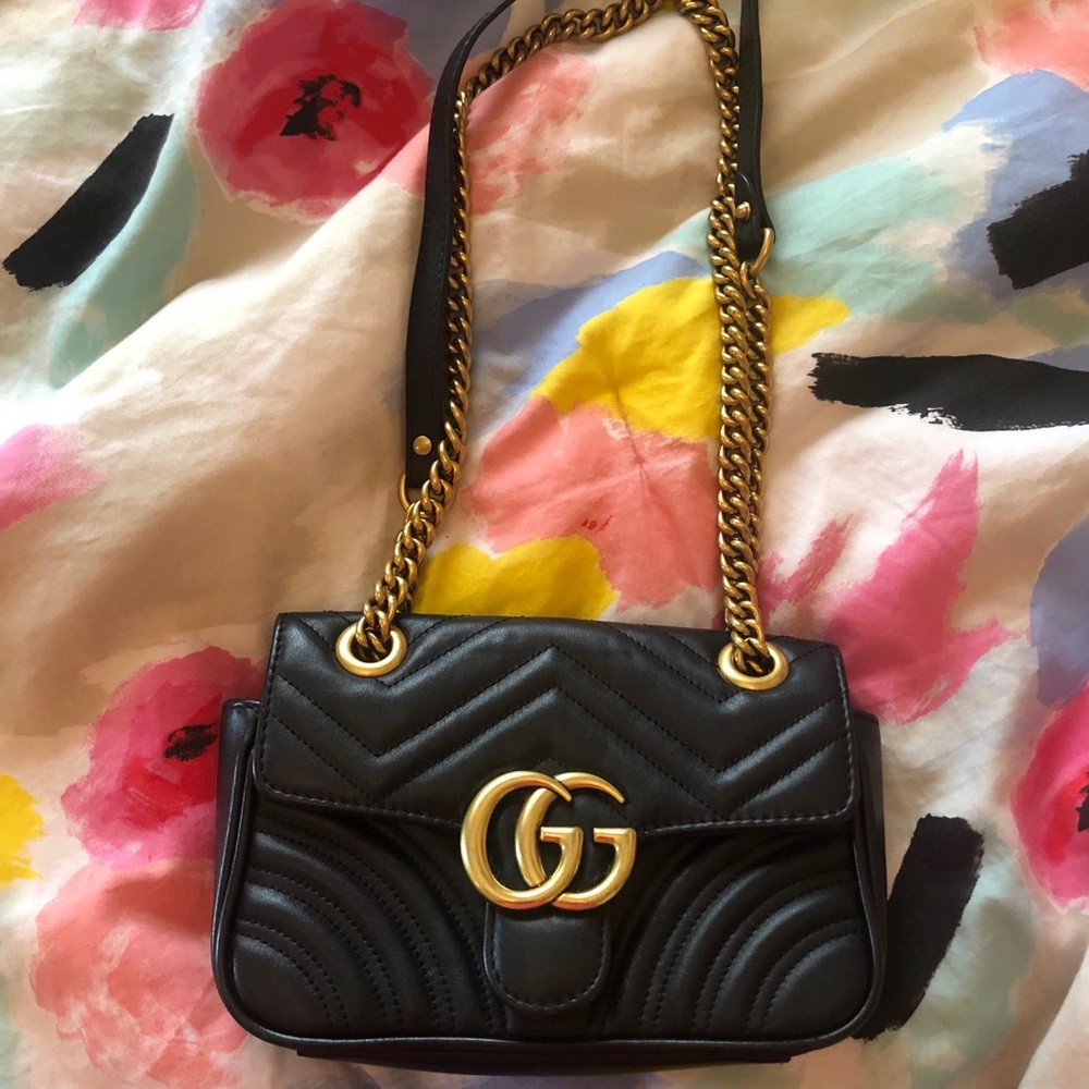 Authentic Gucci Marmont black Leather